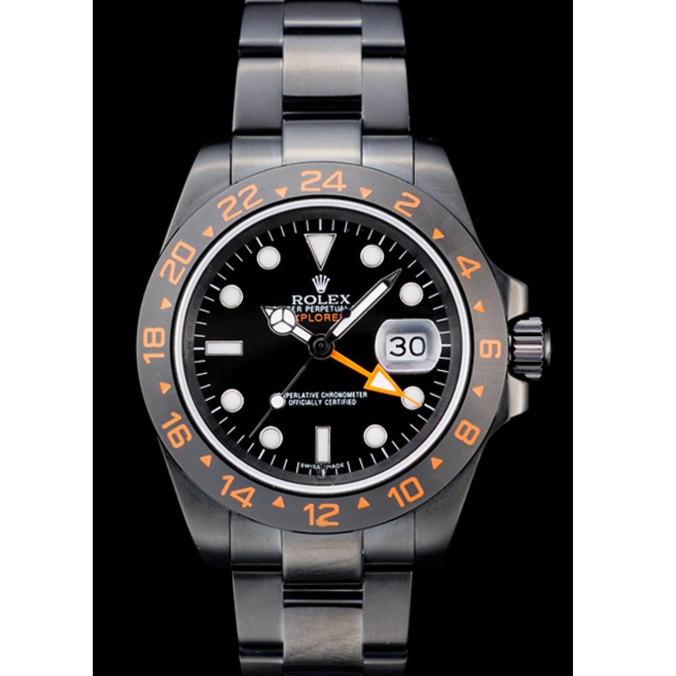 MiroTime 1028 Rolex Explorer Black Ceramic Bezel Black Dial Watch